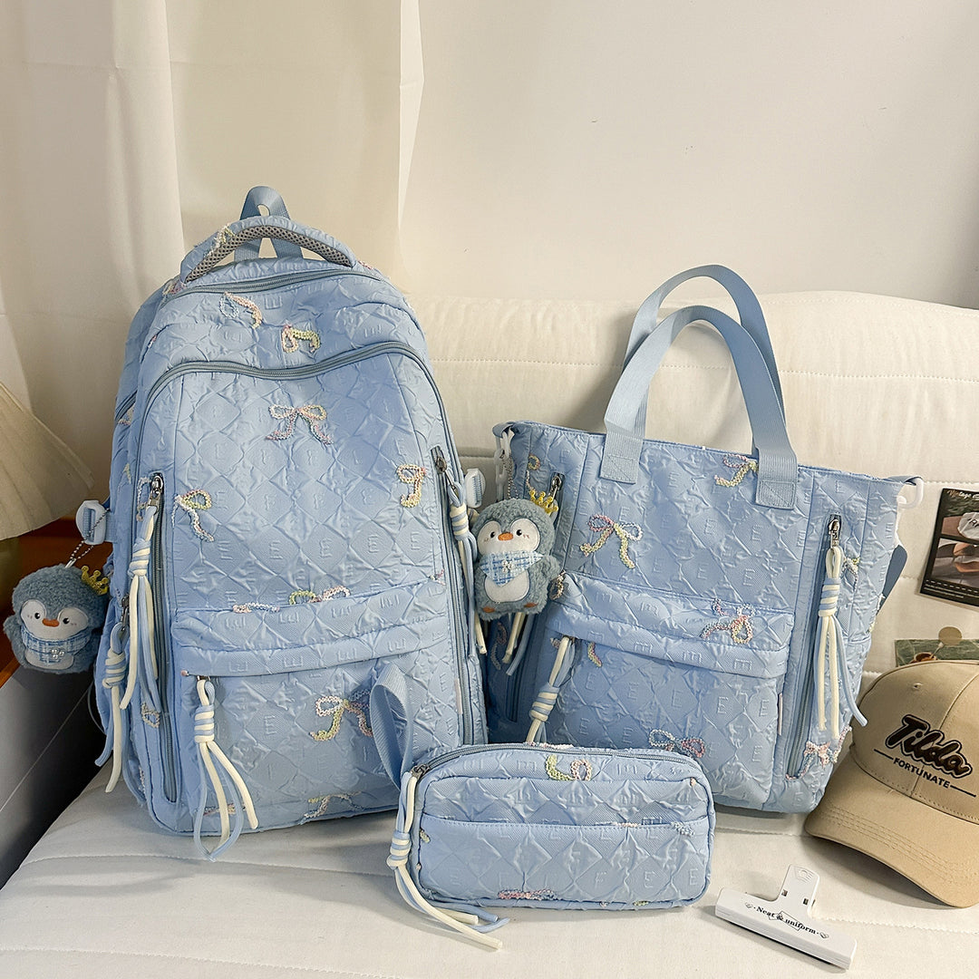 Embroidered Quilted Backpack Kalsten