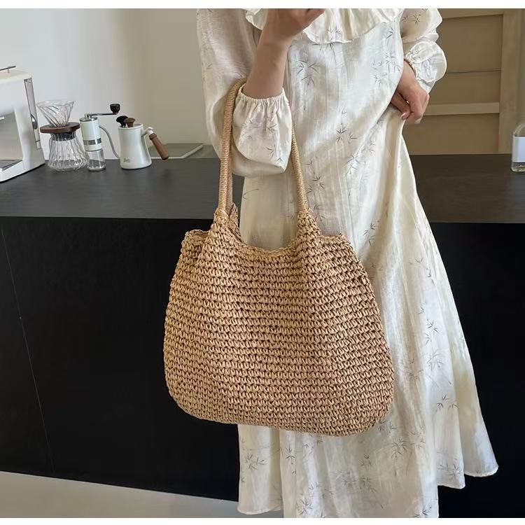 Handbag Made of Handwoven Natural Material with Generous Interior Kalsten