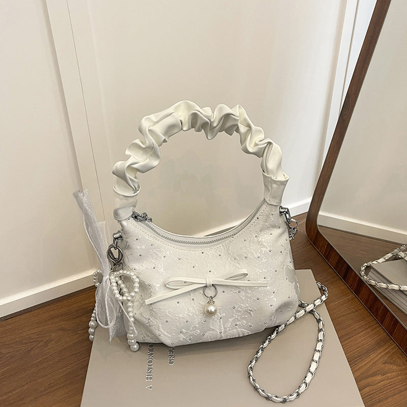 Decorative Chain-Accent Mini Handheld Purse