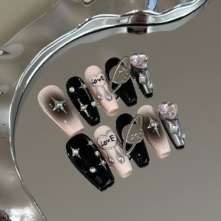 Themed Space-Inspired Press-On Nail Art Set