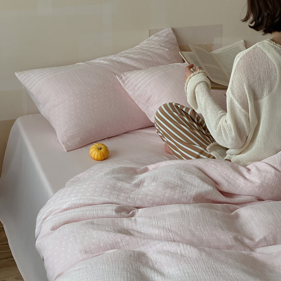 Bedding set made of double-layer cotton gauze with light duvet and pillowcase