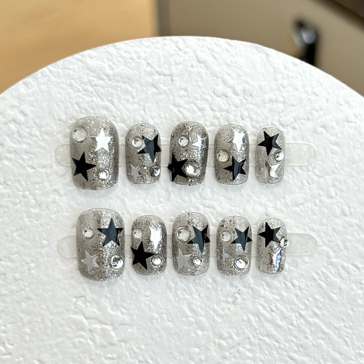Starry Glitter Press-On Nail Set