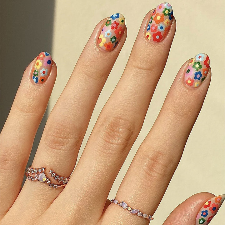 Vibrant Floral-Themed Press-On Nails Kalsten