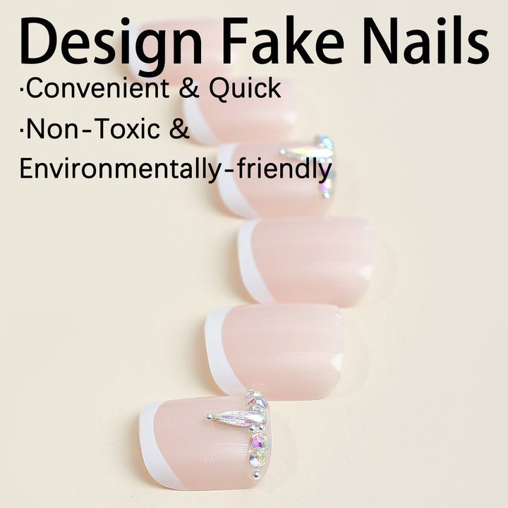 Acrylic Nail Set with Decorative Glitter Elements Kalsten
