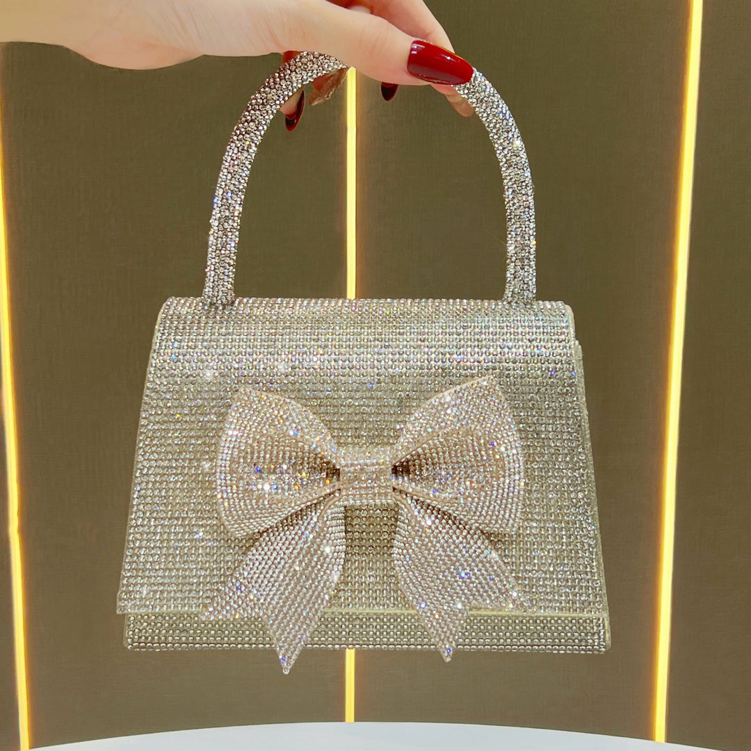 Crystal Bow-Accented Evening Handbag