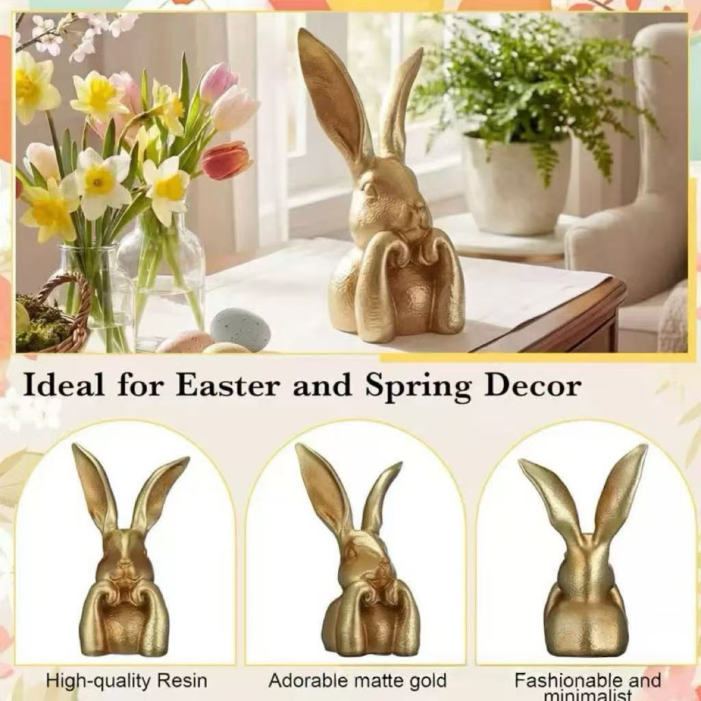 Decorative Golden Rabbit Sculpture Kalsten