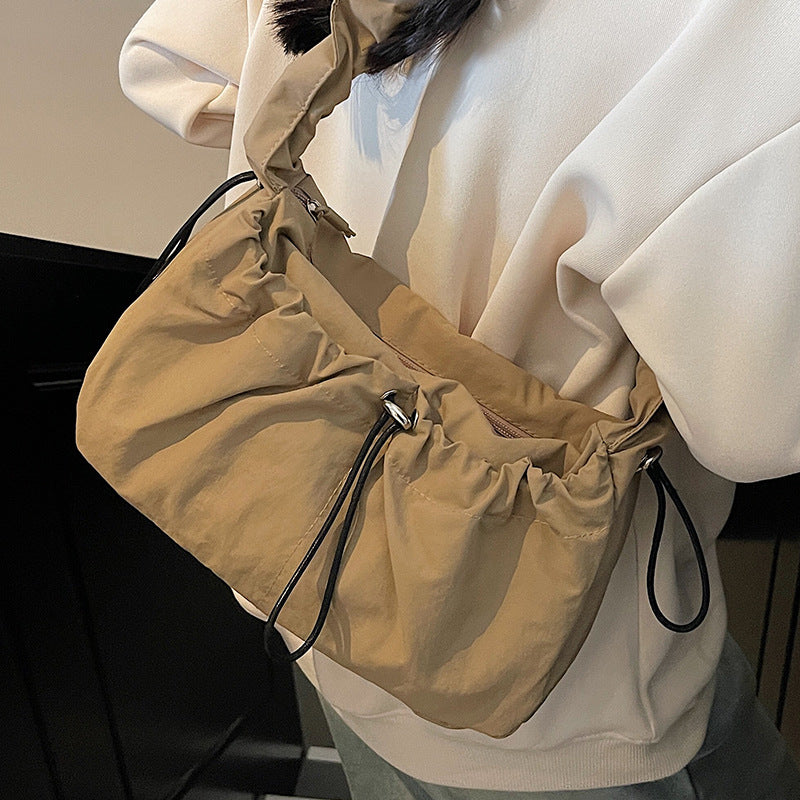 Ruffled Fabric Handbag