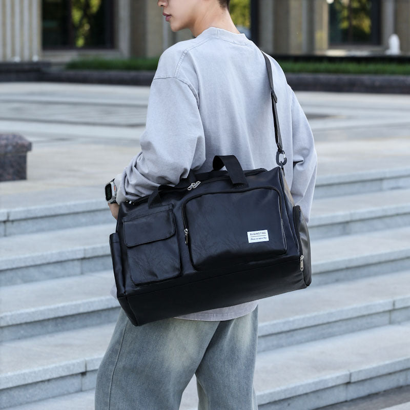 Durable Vintage Leather Travel Duffel Bag Kalsten