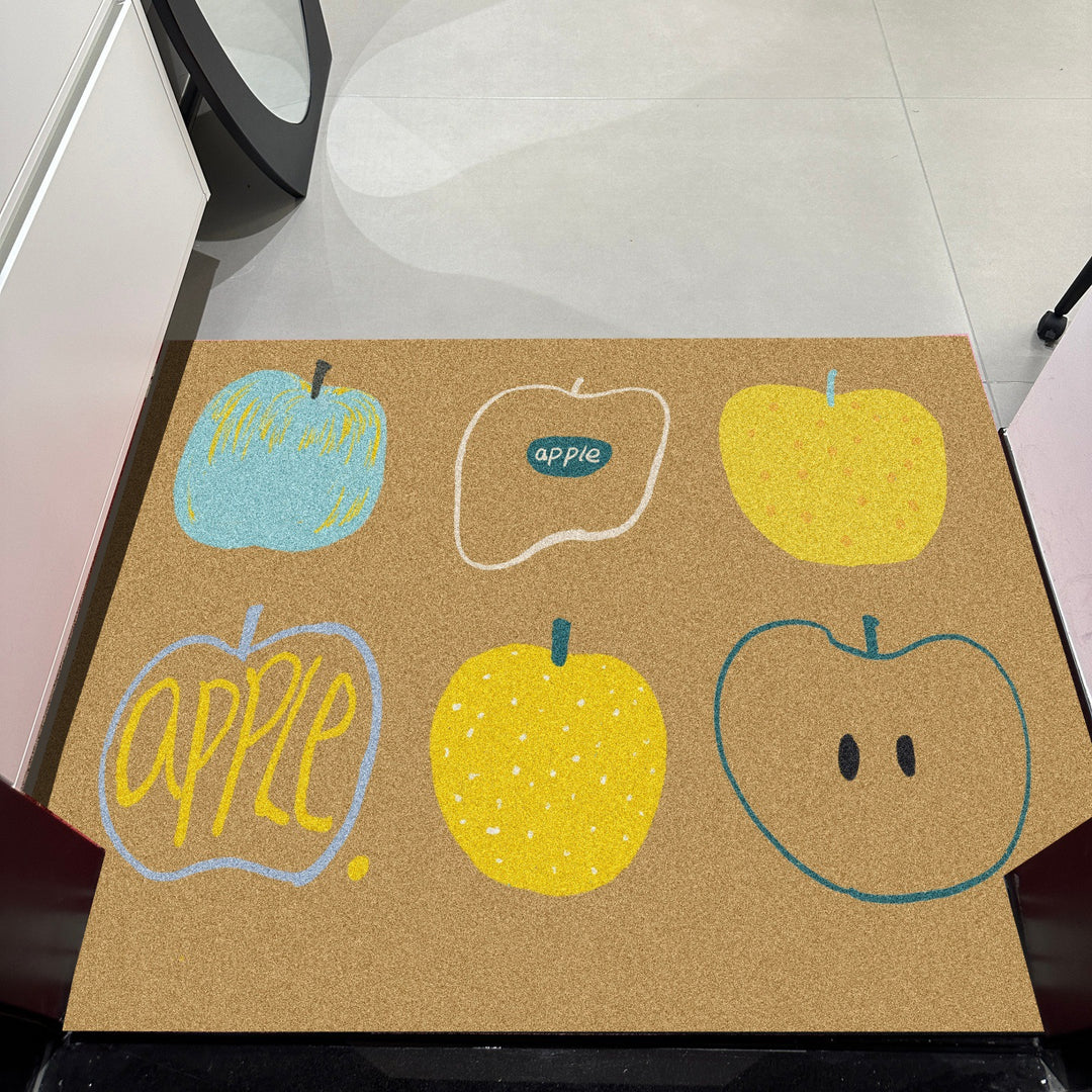 Decorative Apple Themed Floor Mat for Home