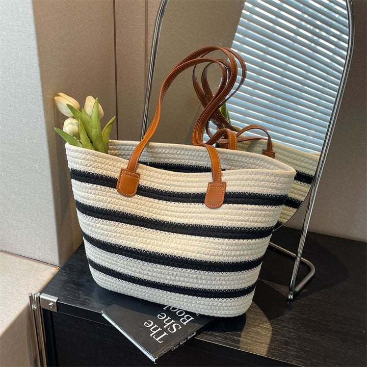 Stylish Striped Beach Tote Kalsten