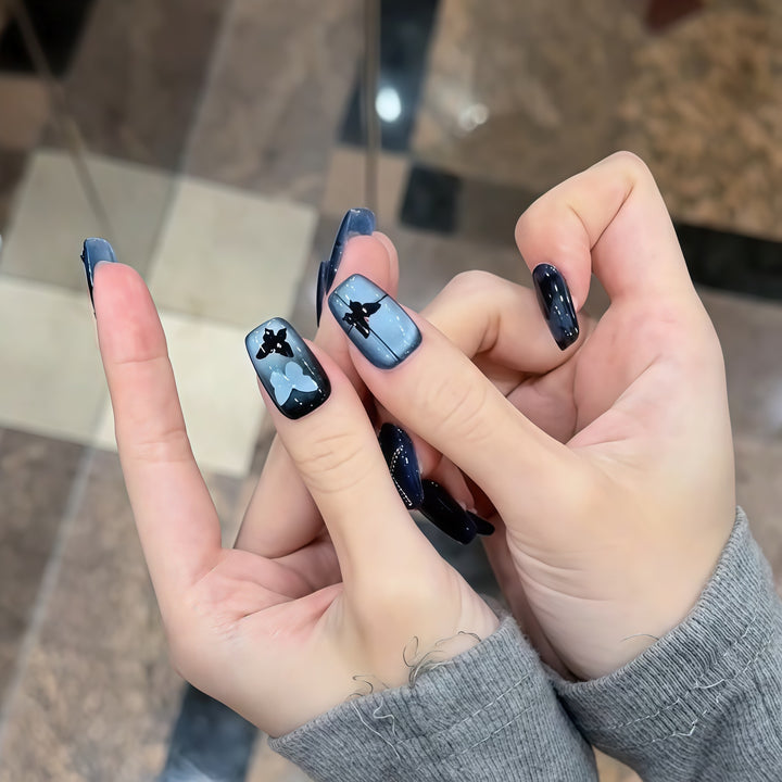 Glamorous artificial nails with fashionable butterfly design Kalsten