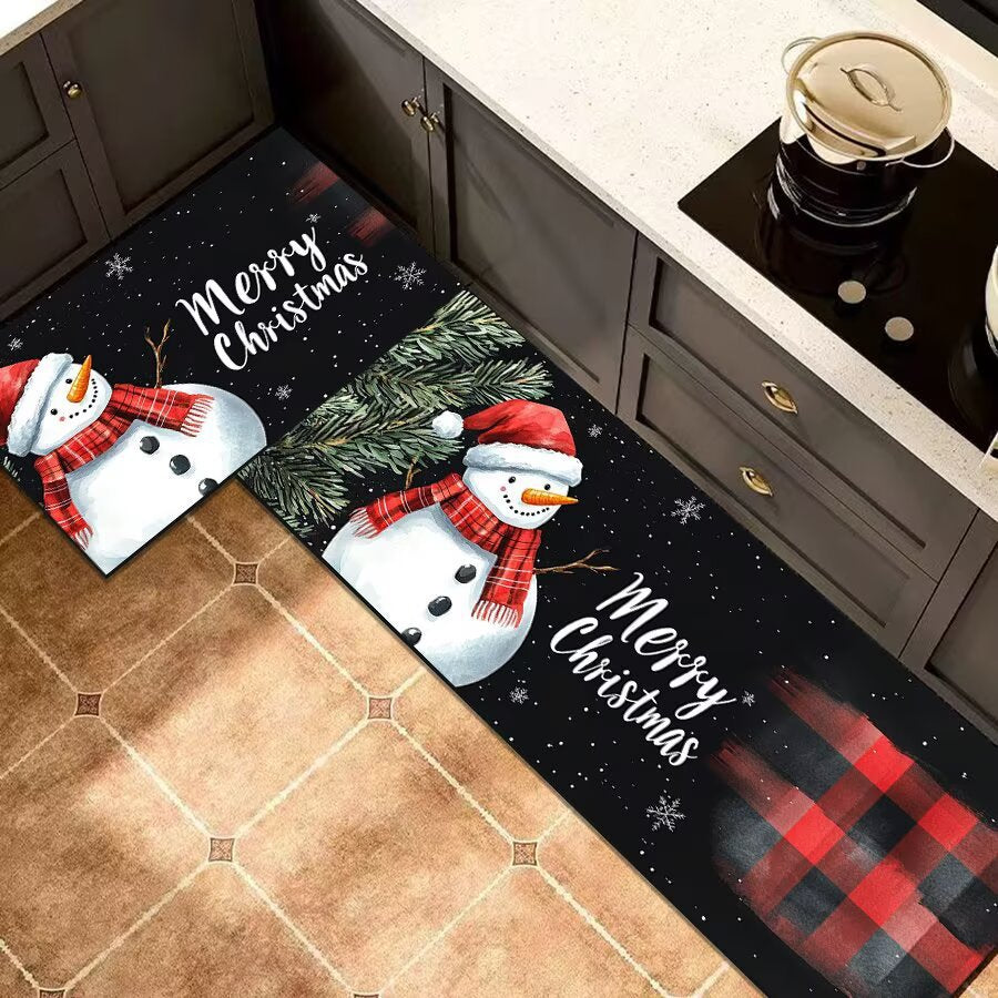 Christmas-Themed Kitchen Runner Mat for Home