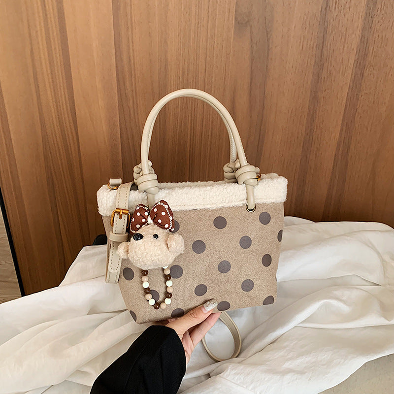 Polka Dot Plush Handbag