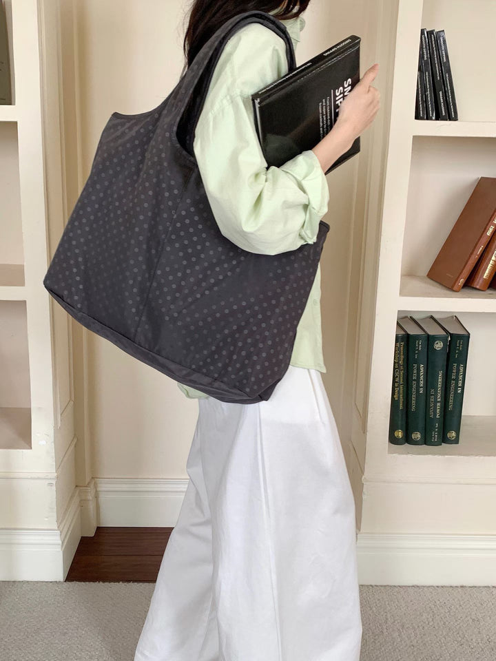 Spacious Polka Dot Shoulder Bag