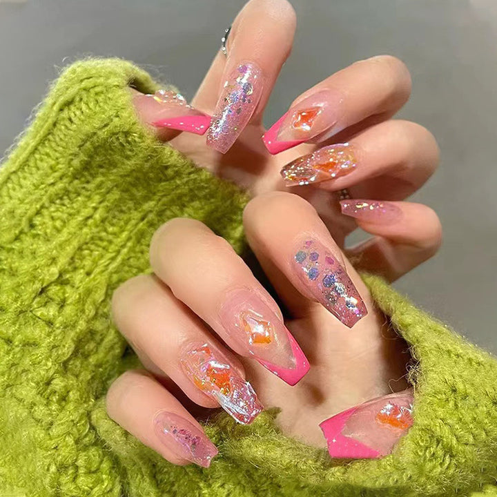 Glamorous artificial nails with sparkling accents Kalsten