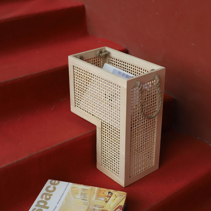 Collapsible Storage Basket with Leather Handles Kalsten
