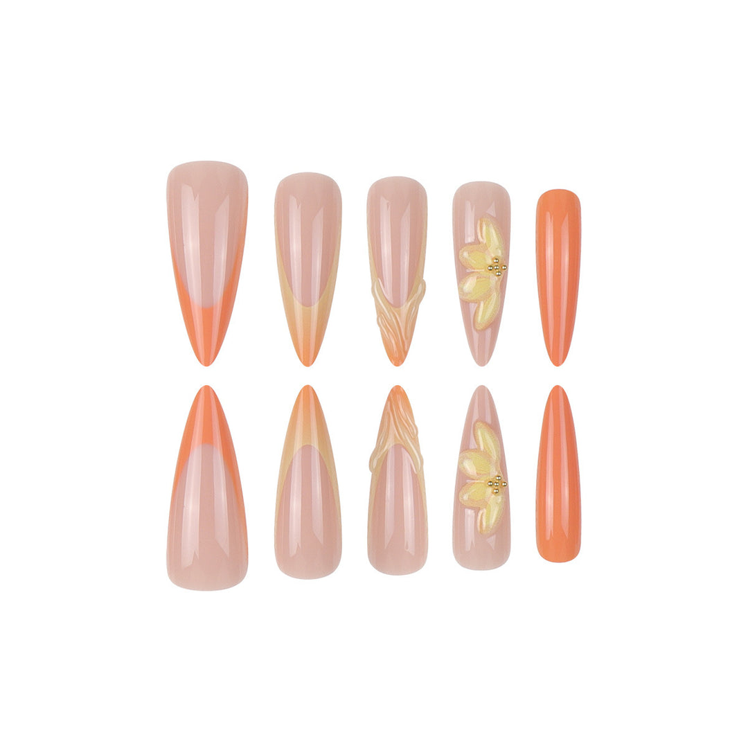 Elegant Floral Stiletto Nails Kalsten