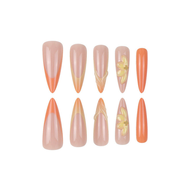 Elegant Floral Stiletto Nails Kalsten