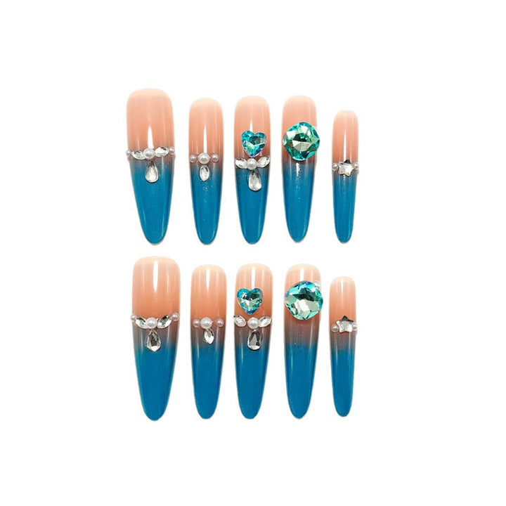 Artificial nails with glitter and rhinestone embellishments Kalsten