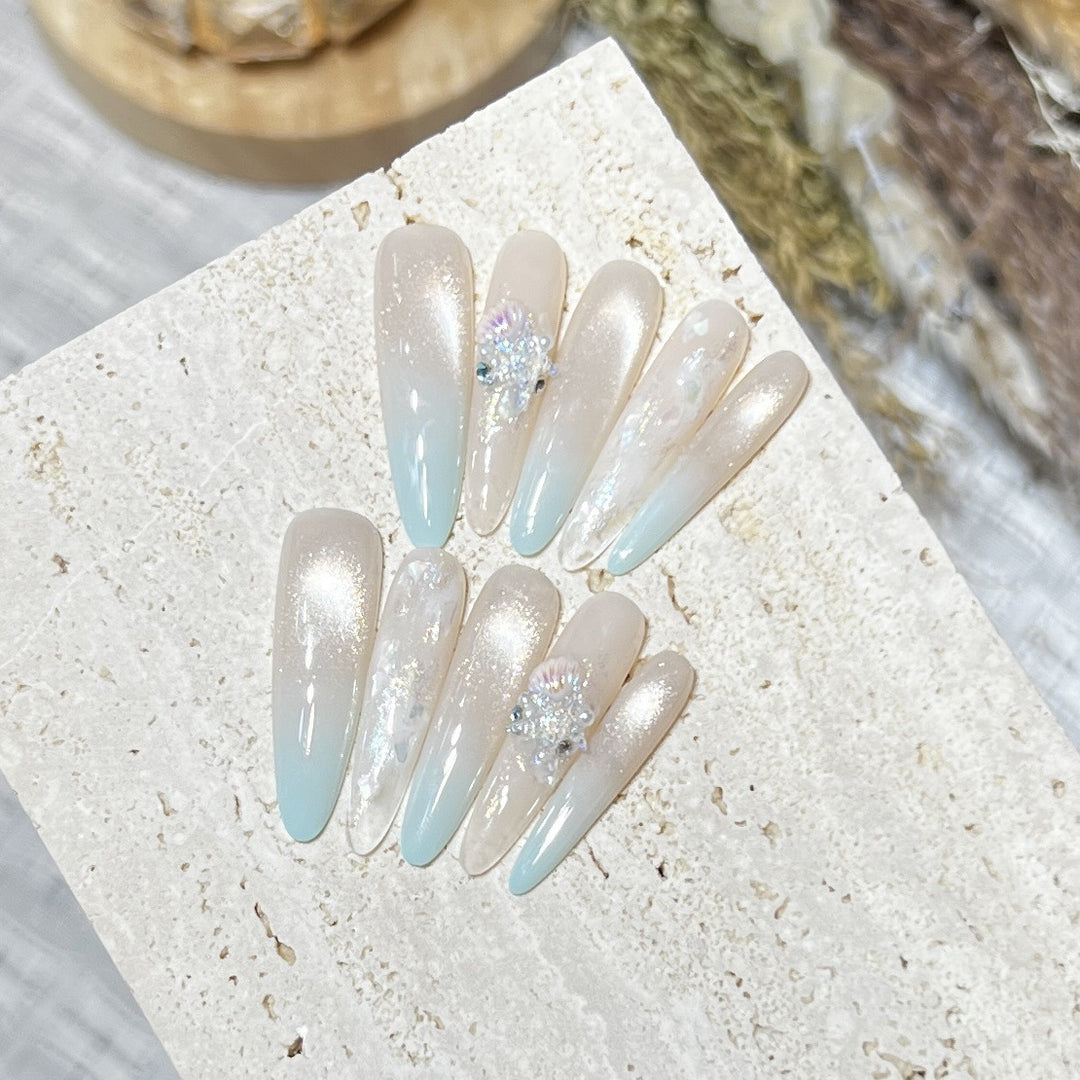 Elegant Stiletto Press-On Nail Set with Glitter Finish Kalsten