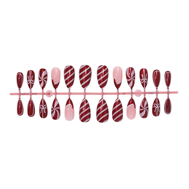 Festive Glittery Press-On Nails Set Kalsten