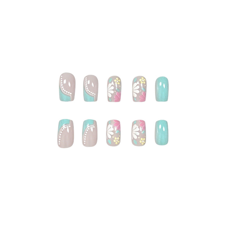 Floral Patterned Acrylic Nail Extensions Kalsten