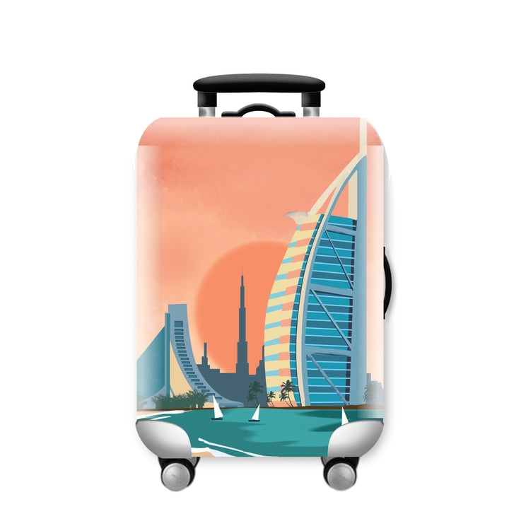 Unisex Hard Shell Travel Suitcase with Urban Skyline Design Kalsten