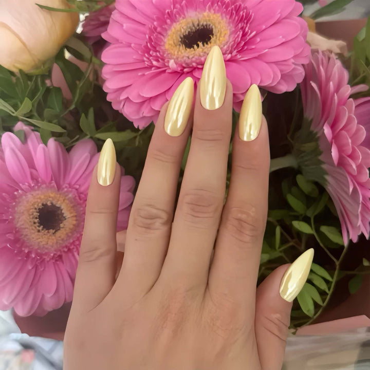 Premium Almond-Shaped Glossy Press-On Nails Kalsten