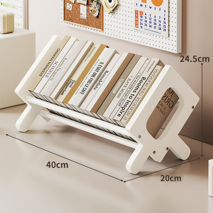 Angled Bamboo Desktop Book and Magazine Rack with Non-Slip Rods