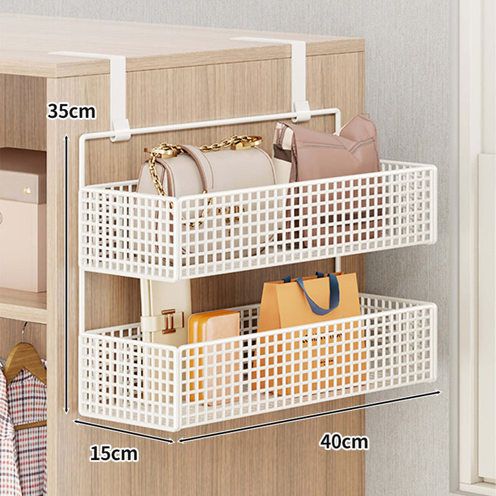 Overdoor Mesh Storage Organizer with Hooks