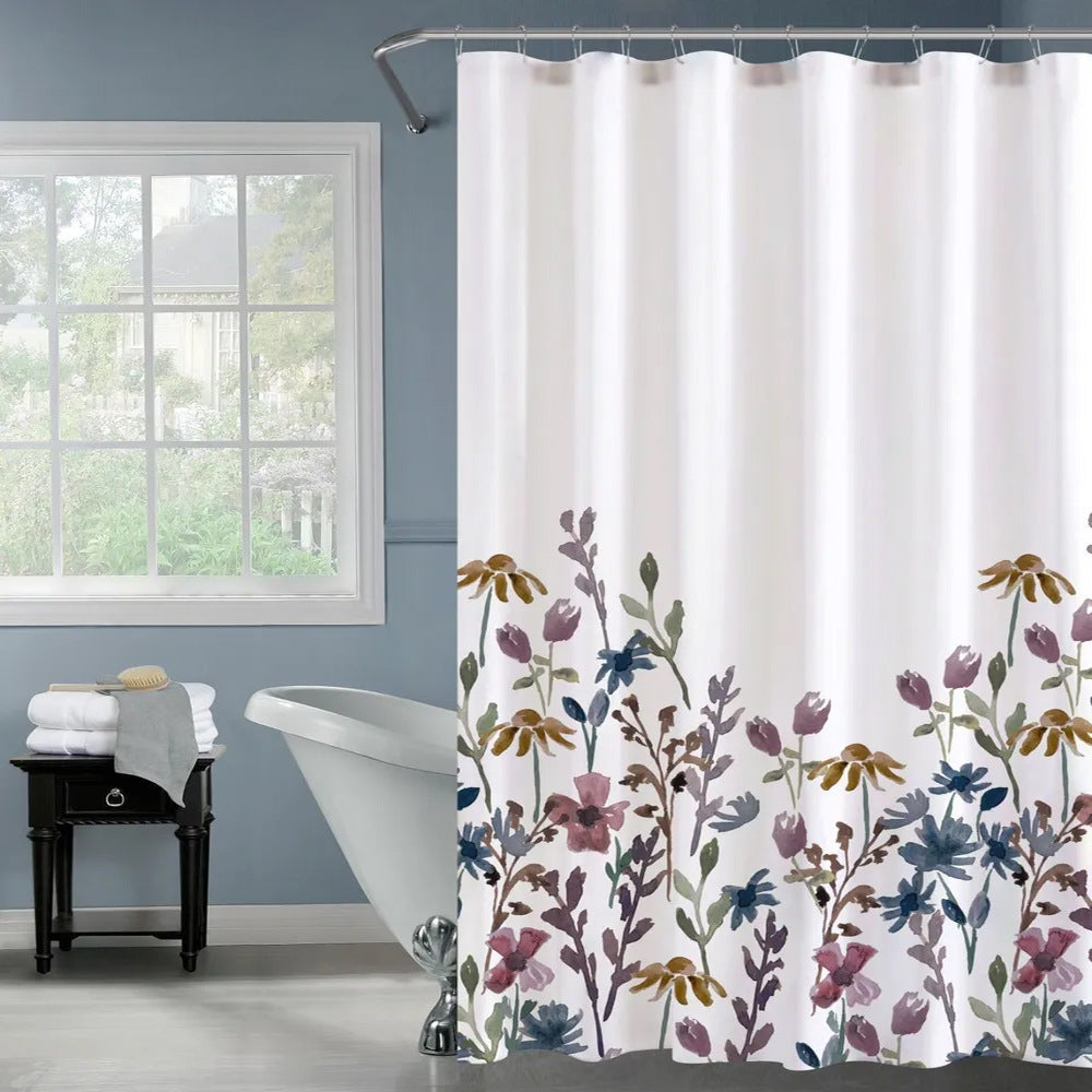 Tropical Leaf Pattern Shower Curtain Kalsten
