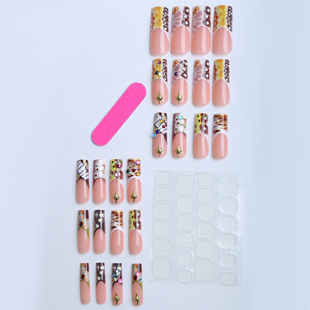Stylish artificial nails with sparkling accents Kalsten