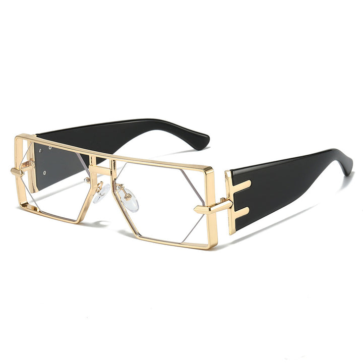Geometric Shield Sunglasses with Premium Metallic Frame Kalsten