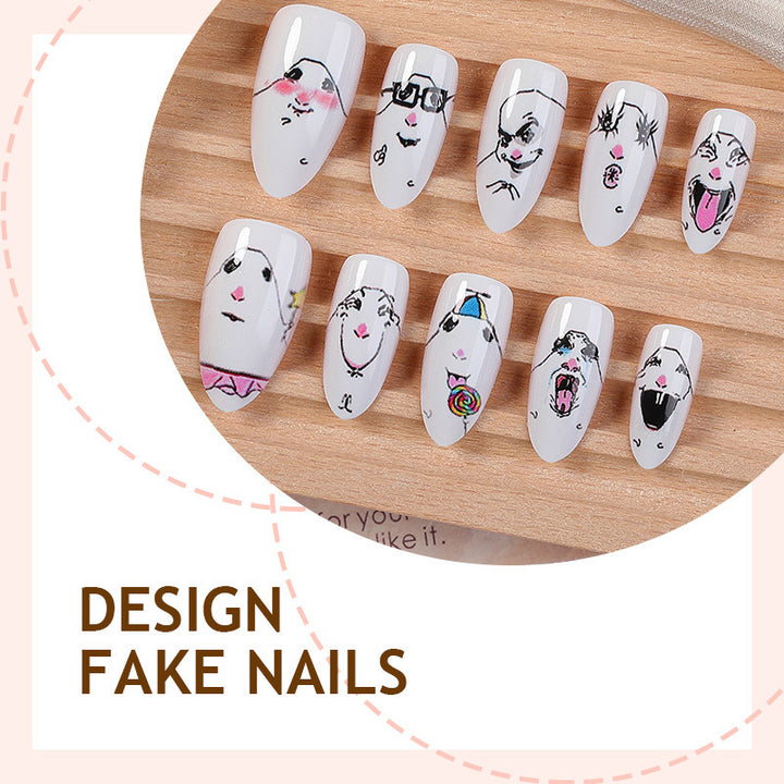Nail art set with playful animal design Kalsten