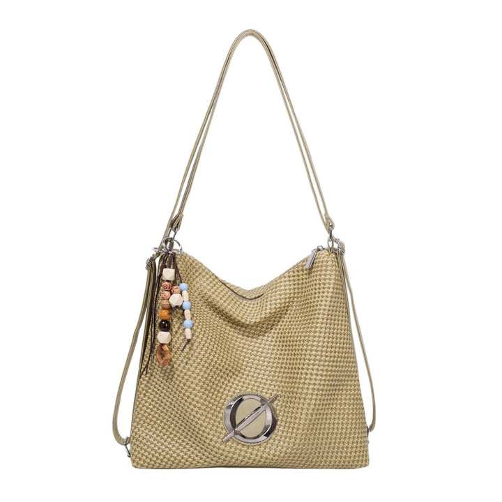 Textured Houndstooth Shoulder Bag