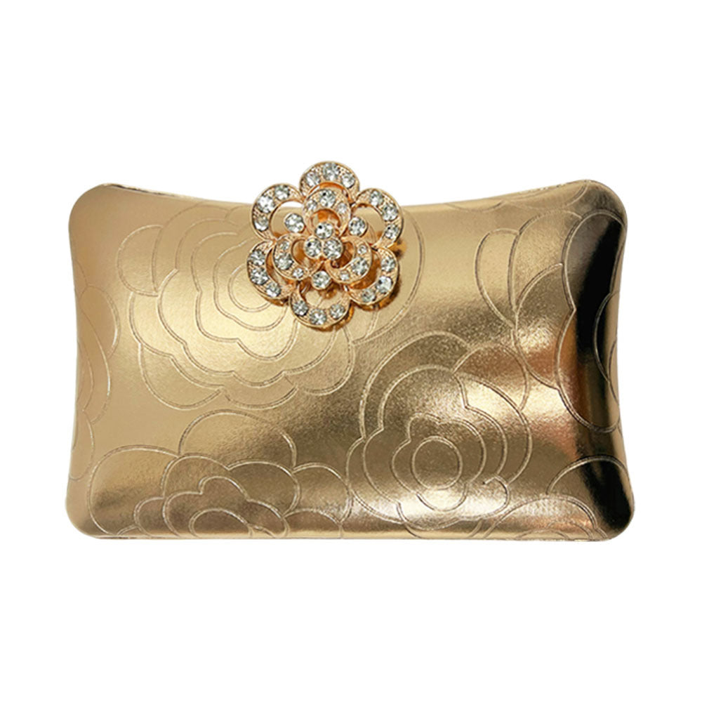 Elegant Floral Embellished Evening Clutch