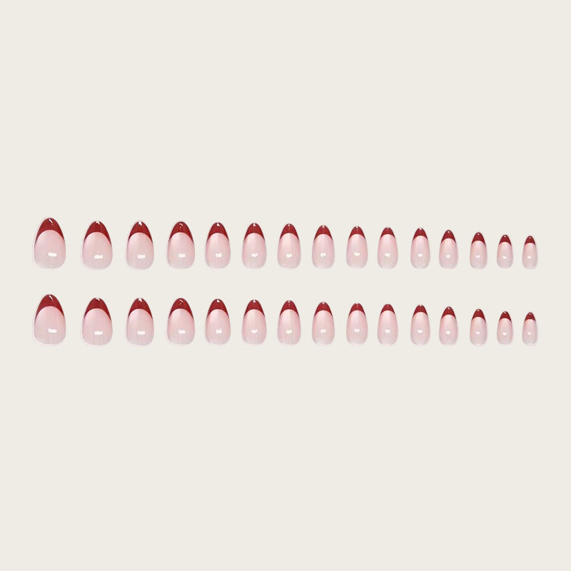 Elegant Artificial Nails with Stylish French Design Kalsten