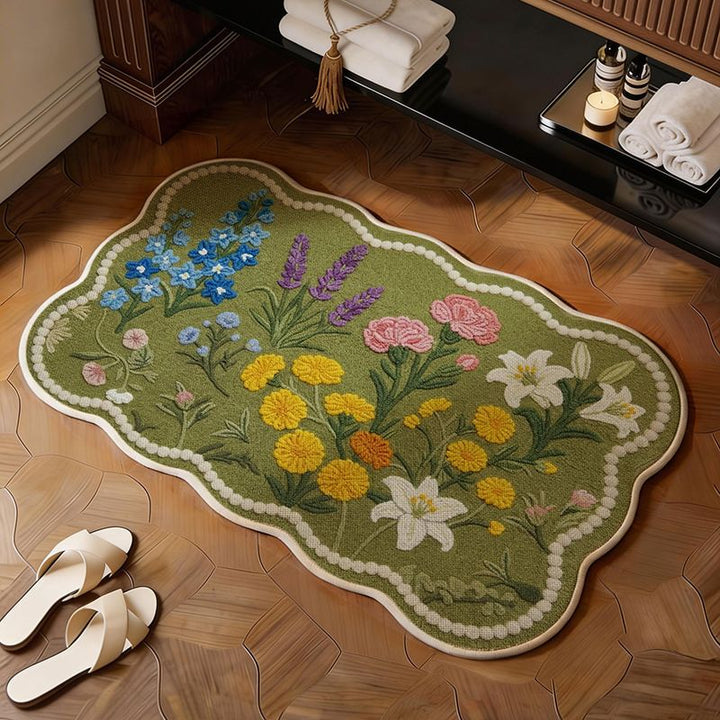 Decorative Floral Bath Mat Kalsten