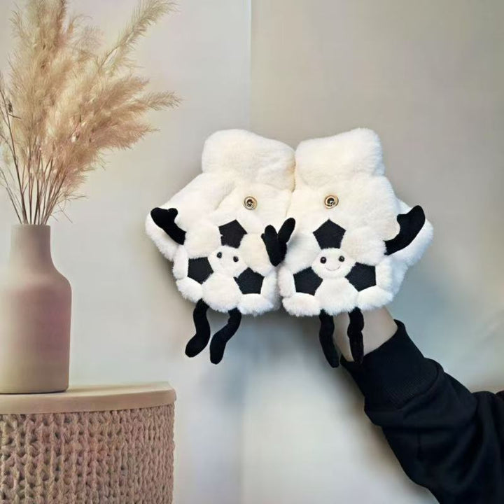 Plush Soccer-Themed Slippers Kalsten