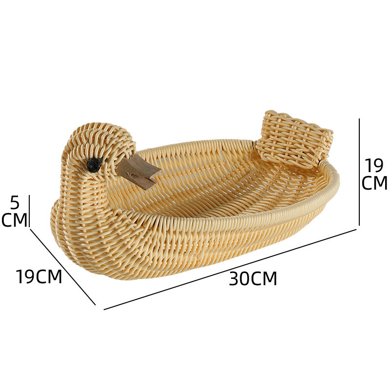 Unisex Braided Decoration Basket in Duck Shape Kalsten