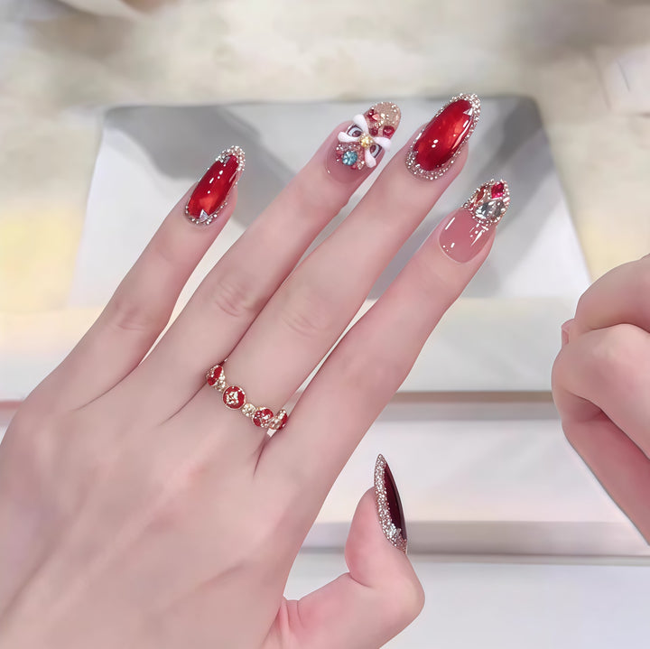 Elegant artificial nails with festive decor Kalsten