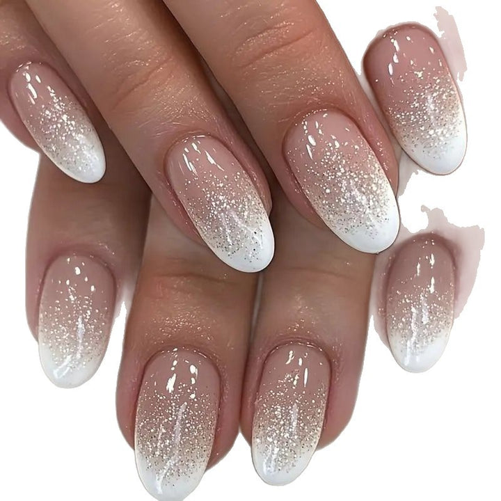 Glittery French Tip Nail Enhancements Kalsten