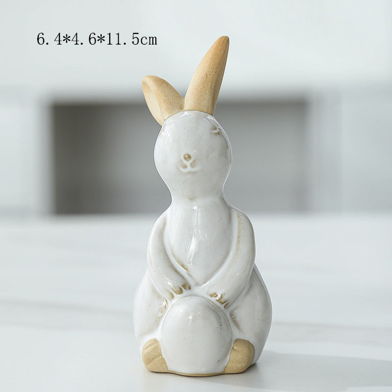 Whimsical Ceramic Bunny Figurine Kalsten