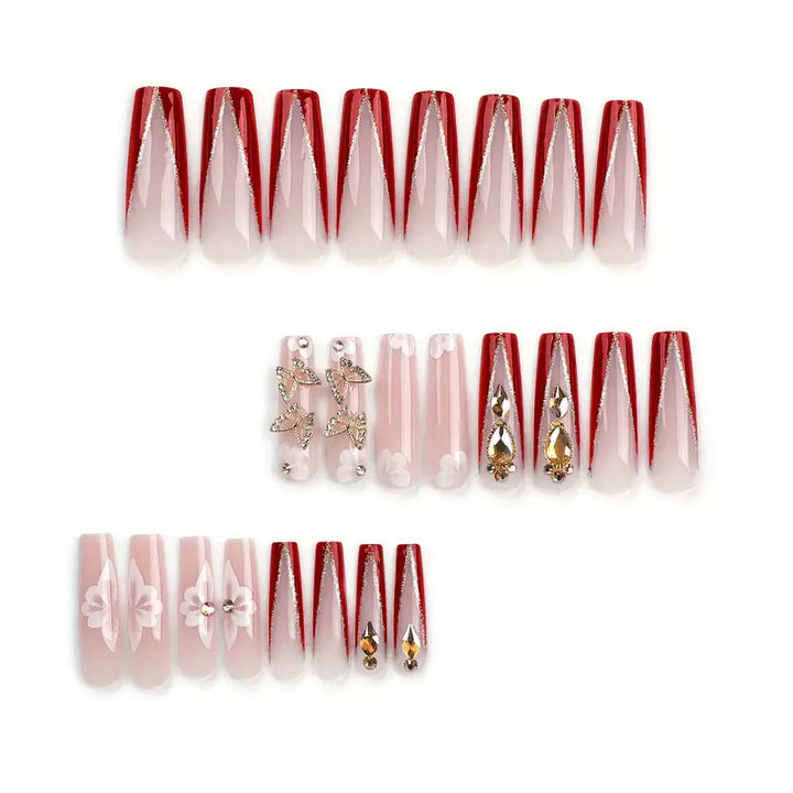 Glamorous Decorative Long-Length Press-On Nails Kalsten