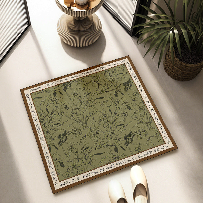 Floral Patterned Decorative Area Mat