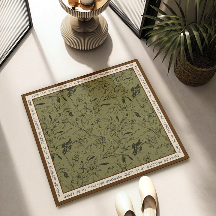 Floral Patterned Decorative Area Mat