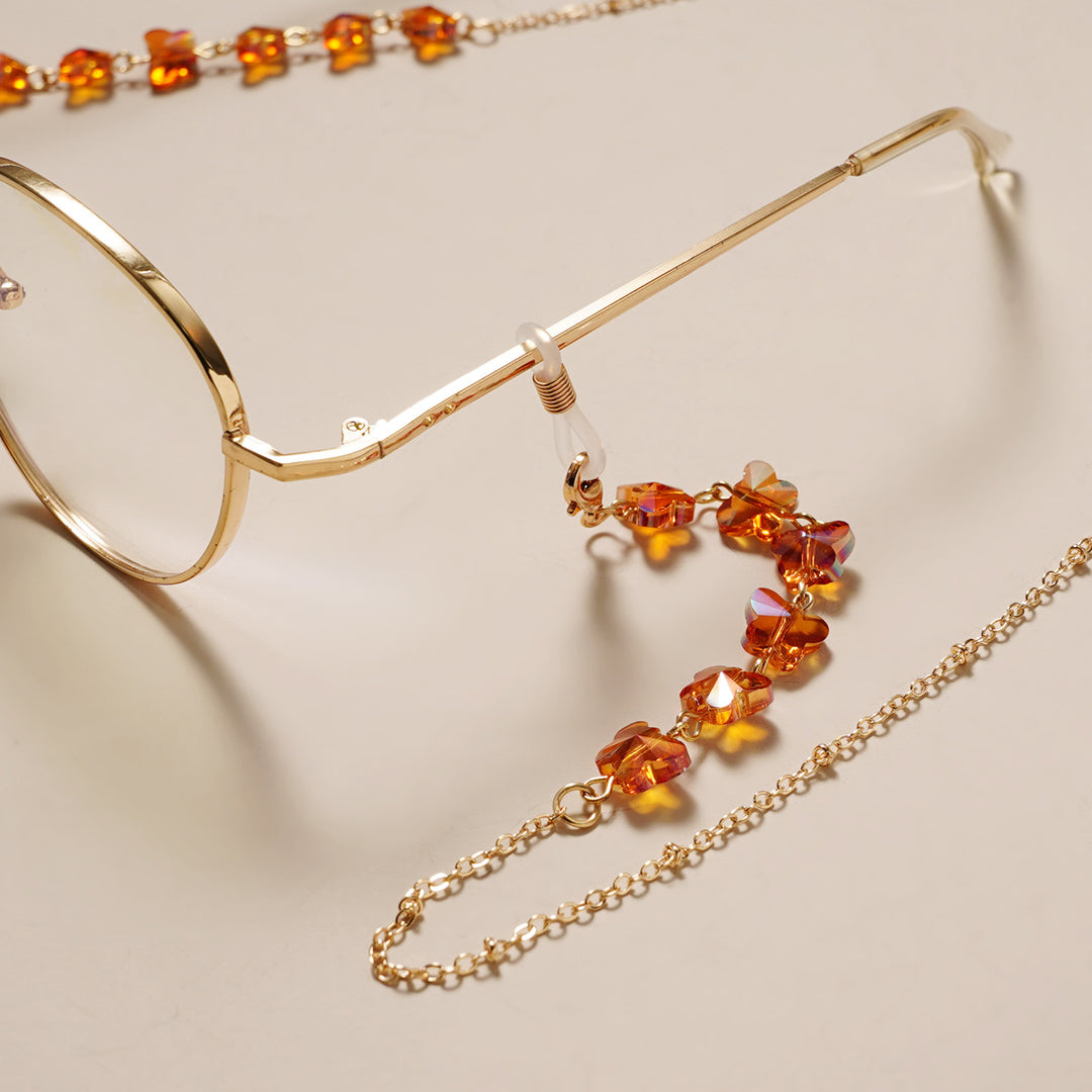 Floral-Embellished Eyewear Chain kalsten