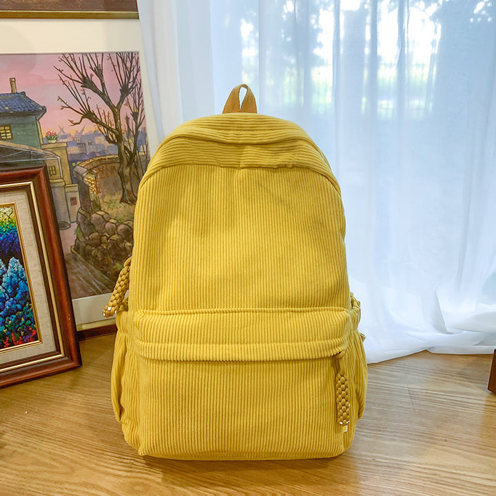 Corduroy Textured Backpack Kalsten