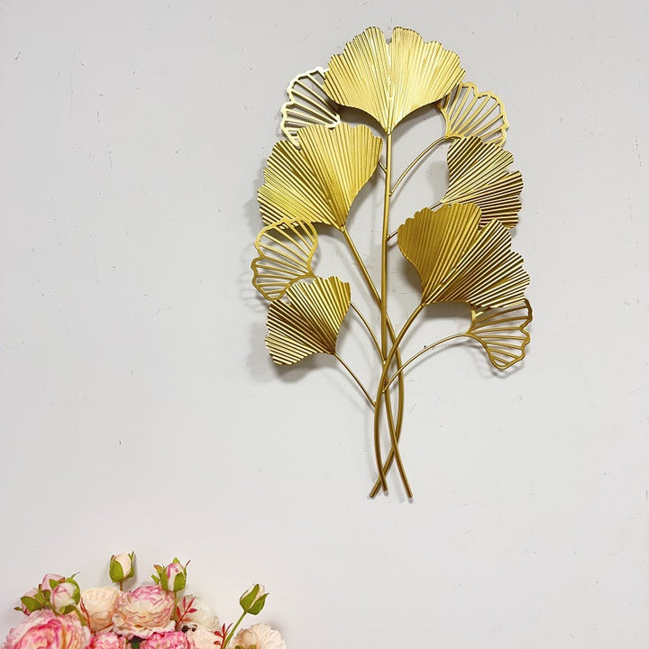 Decorative Metal Ginkgo Wall Sculpture Kalsten