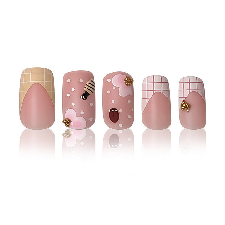 Artistic Floral Press-On Nail Set Kalsten